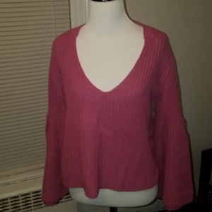 Free People Bell Sleeve Crop Sweater